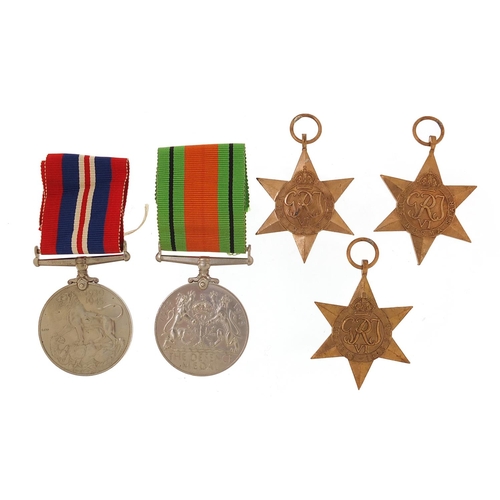 3456A - Five British military World War II medals including three stars