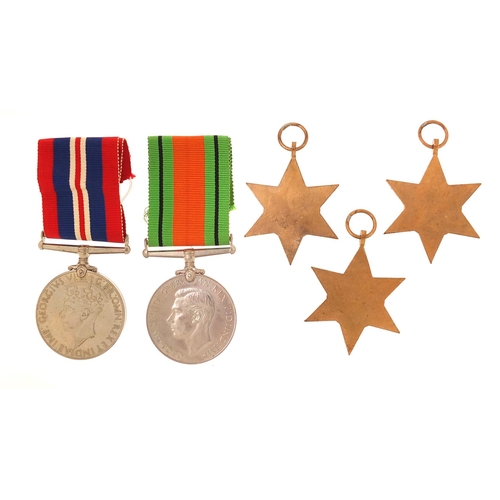 3456A - Five British military World War II medals including three stars