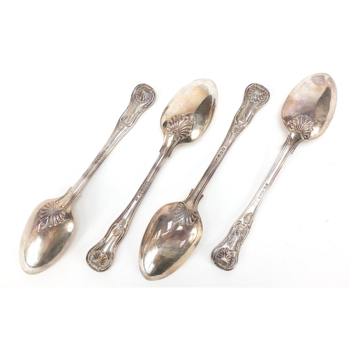 743 - Two pairs of four George IV silver table spoons by Adey Bellamy Savory and Randall Chatterton, Londo... 