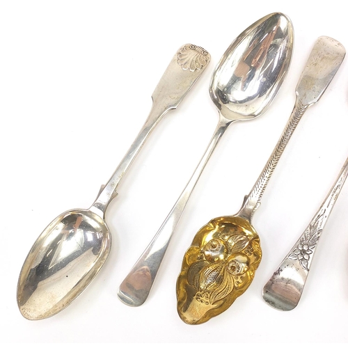 698 - 18th century and later silver tablespoons and berry spoons including one by William Sumner and Richa... 