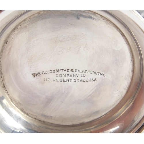 1464 - Goldsmiths & Silversmiths Co Ltd, silver twin handled sugar bowl and milk jug, Birmingham, 1939-40, ... 