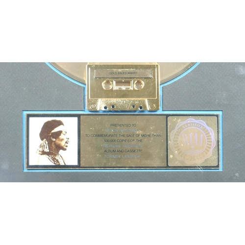 Jimi Hendrix Crash Landing RIAA Gold Sales award presented to