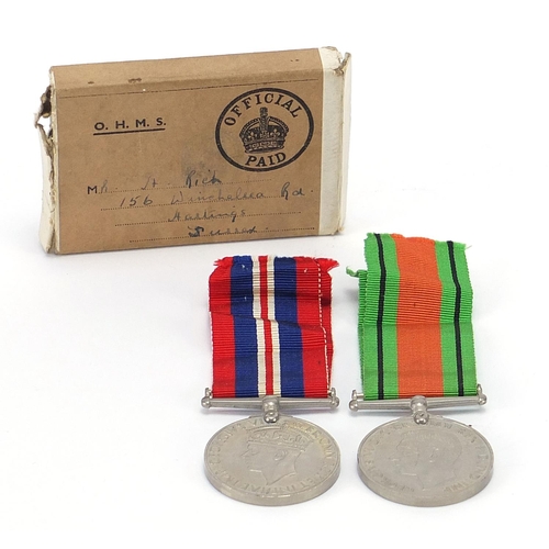 3459 - Two British military World War II medals with box of issue