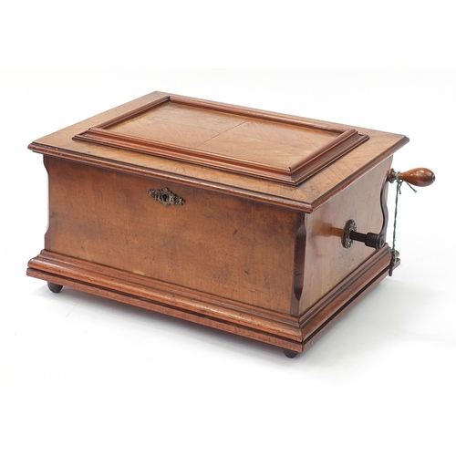 508 - 19th century German walnut wind up symphonion quarter veneered top by Schutz-Marke, together with an... 