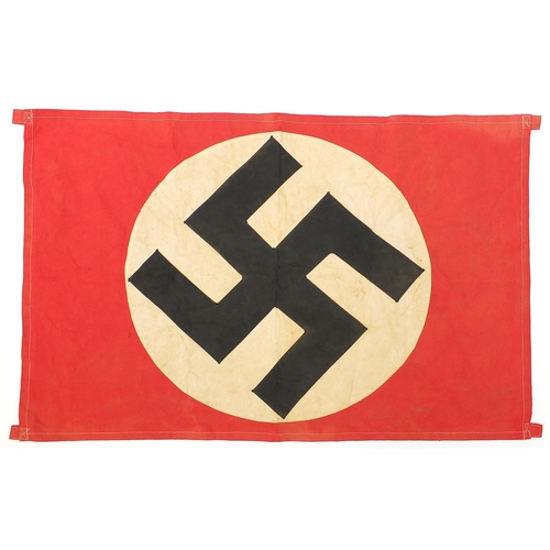 3509 - German military interest canvas vehicle ID flag, 109cm x 64cm