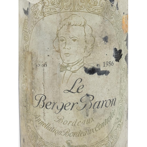 542 - Bottle of 1986 Le Berger Baron Philippe de Rothschild Bordeaux red wine