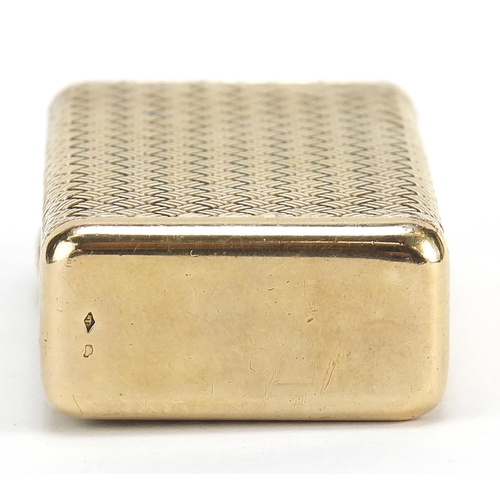 505 - Continental silver gilt basket weave design pocket lighter, RTS impressed maker's mark to the base, ... 