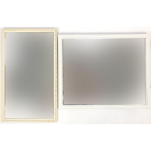 270 - Two cream framed mirrors, the largest 55cm x 44cm