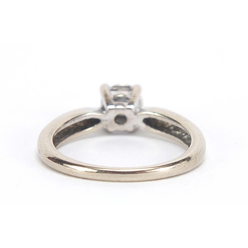 262 - 18ct white gold diamond solitaire ring, the diamond approximately 3mm in diameter, size K, 3.4g