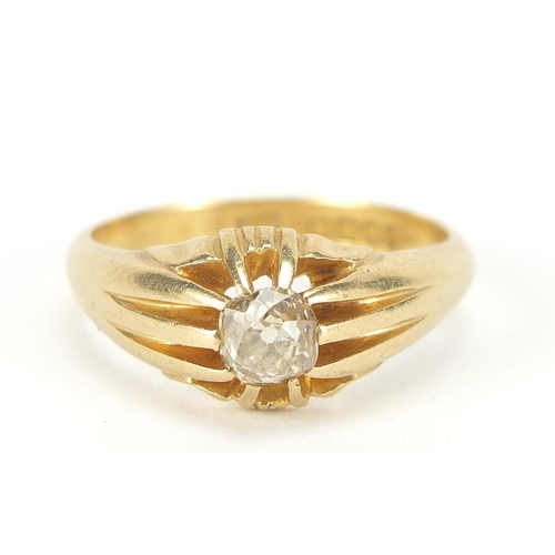 418 - 18ct gold diamond solitaire ring, the diamond approximately 4.5mm in diameter, size T, 7.5g