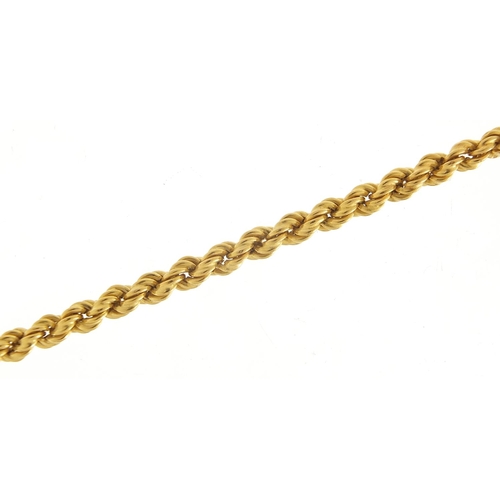 208 - 9ct gold rope twist necklace, 50cm in length, 9.5g