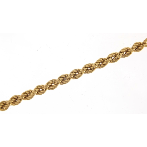 170 - 9ct gold rope twist necklace, 72cm in length, 13.8g