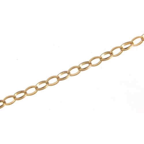 403 - 9ct gold Belcher link necklace, 60cm in length, 10.6g