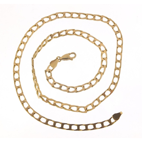 203 - 9ct gold curb link necklace, 44cm in length, 13.2g