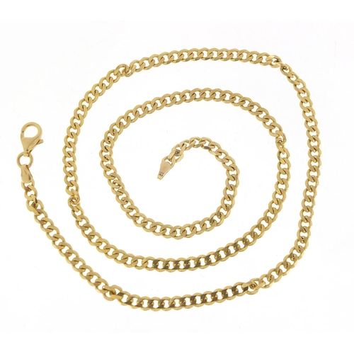 367 - 9ct gold curb link necklace, 50cm in length, 13.7g