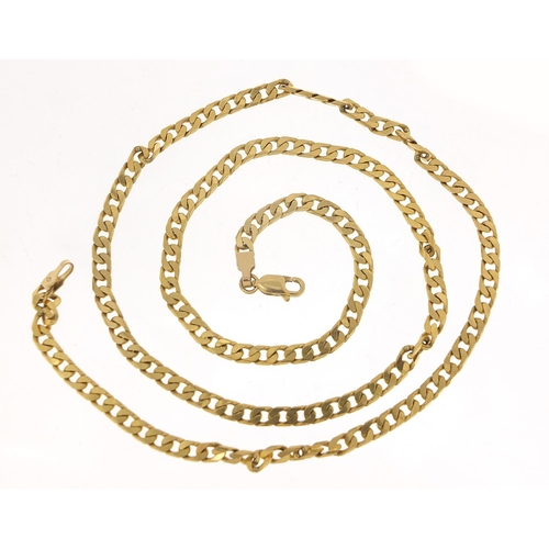 396 - 9ct gold curb link necklace, 54cm in length, 15.7g