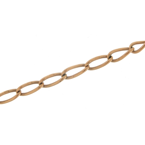 392 - Victorian 9ct rose gold bracelet, 20cm in length, 15.5g