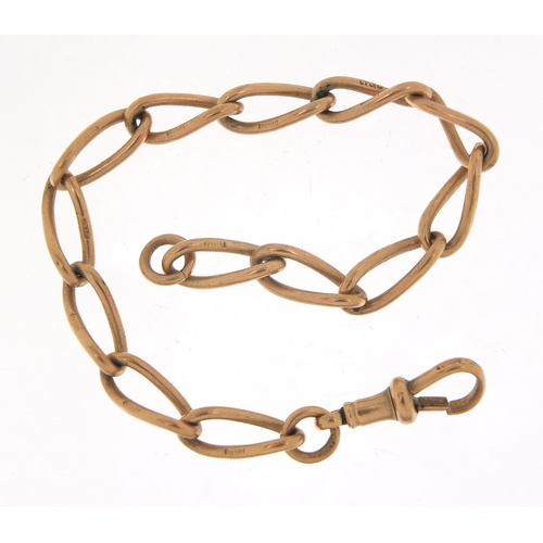 392 - Victorian 9ct rose gold bracelet, 20cm in length, 15.5g