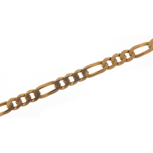 257 - 9ct gold Figaro link necklace, 52cm in length, 23.2g