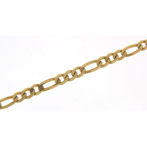 266 - 9ct gold Figaro link necklace, 50cm in length, 15.0g