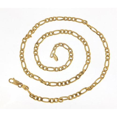 266 - 9ct gold Figaro link necklace, 50cm in length, 15.0g