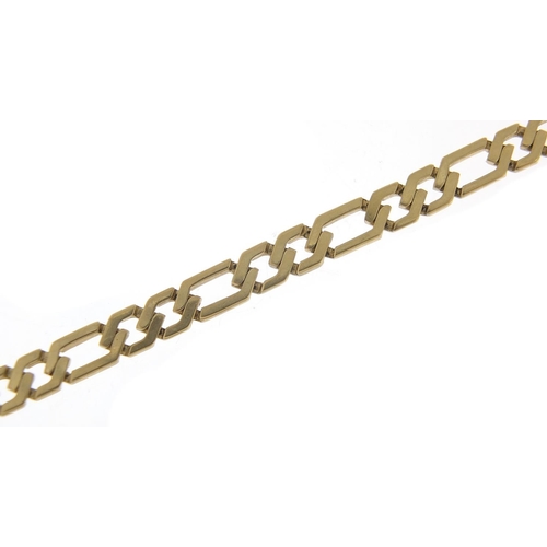 300 - 9ct gold long and short link necklace, 39cm in length, 17.5g