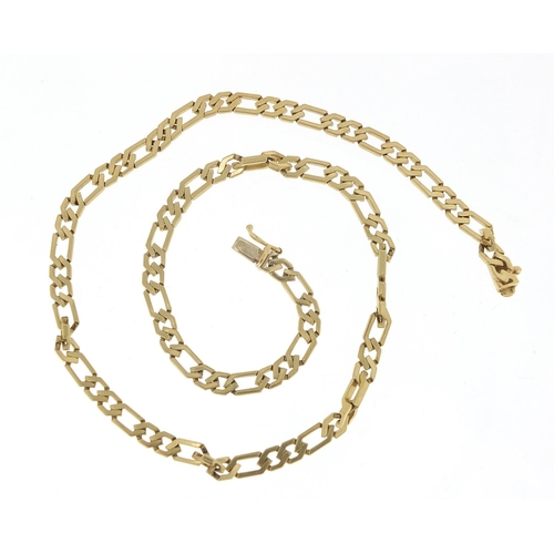 300 - 9ct gold long and short link necklace, 39cm in length, 17.5g