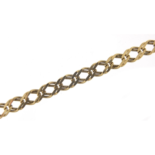 259 - 9ct gold double curb link necklace, 46cm in length, 16.3g