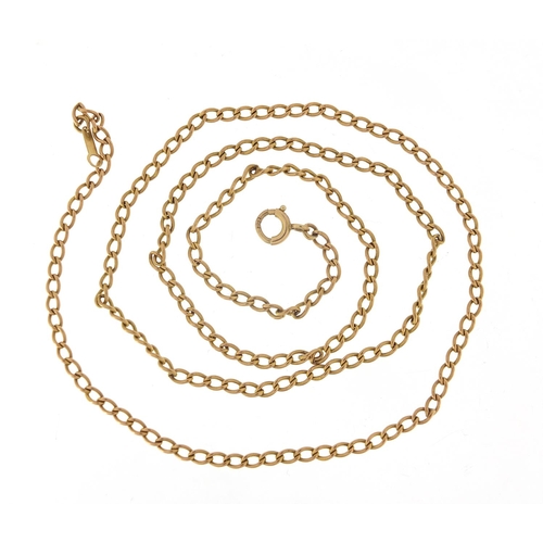 365 - 9ct gold curb link necklace, 58cm in length, 8.7g