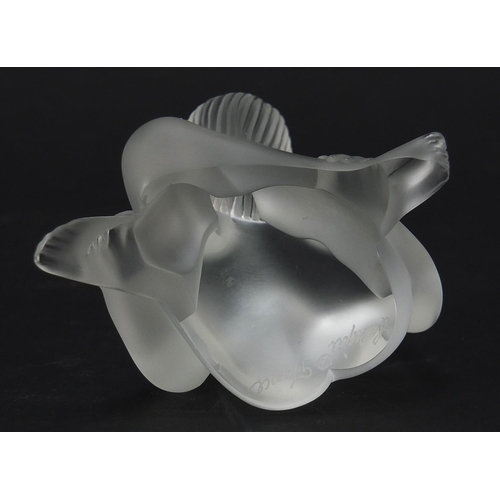 734 - Lalique, French opalescent frosted glass Nu Reve paperweight, 7cm high