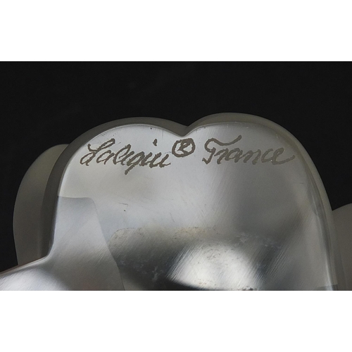 734 - Lalique, French opalescent frosted glass Nu Reve paperweight, 7cm high