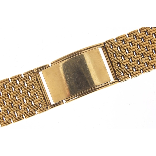 58 - 9ct gold watch strap, 15cm in length when closed, 1.7cm wide, 46.5g