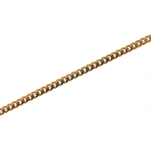 399 - 9ct gold curb link necklace, 60cm in length, 11.2g