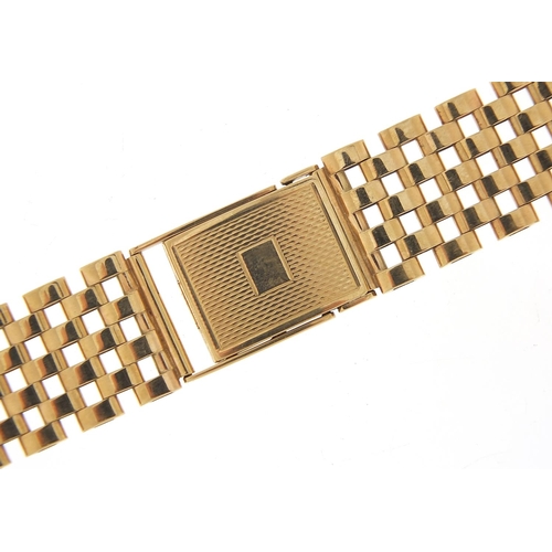 96 - 9ct gold watch strap, 15cm in length when closed, 1.5cm wide, 26.5g