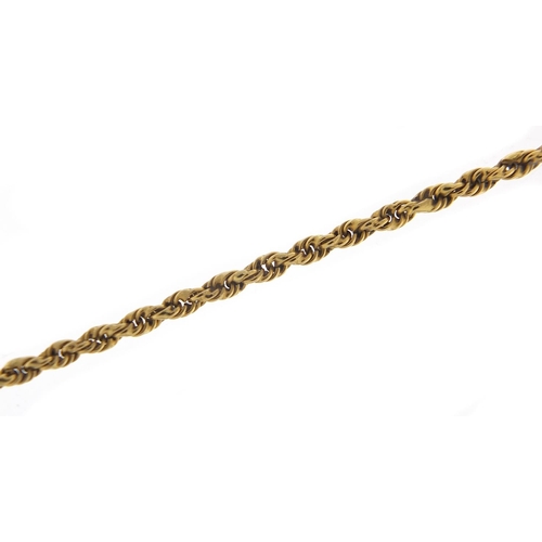 361 - 18ct gold rope twist necklace, 50cm in length, 10.2g