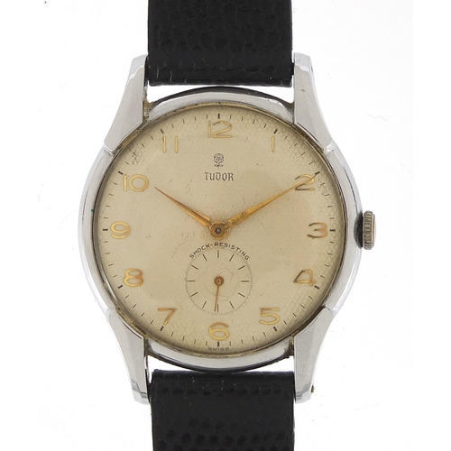 184 - Tudor, vintage gentlemen's manual wind wristwatch with subsidiary dial, the case numbered 638346 802... 