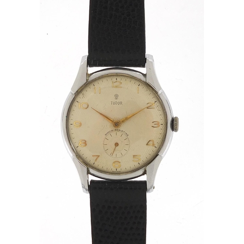 184 - Tudor, vintage gentlemen's manual wind wristwatch with subsidiary dial, the case numbered 638346 802... 