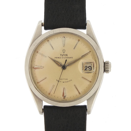 85 - Tudor, gentlemen's Prince Oysterdate automatic wristwatch, the case numbered 282163 7966, 34mm in di... 