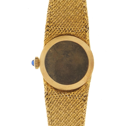 408 - MW, ladies 9ct gold manual wristwatch with 9ct gold strap, 20mm in diameter, 31.0g