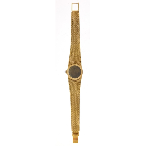 408 - MW, ladies 9ct gold manual wristwatch with 9ct gold strap, 20mm in diameter, 31.0g