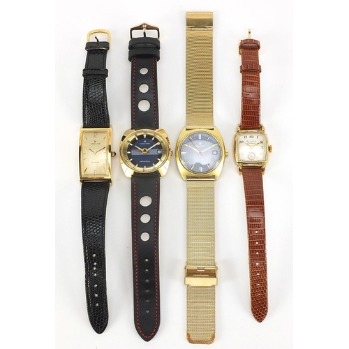 436 - Four vintage and later gentlemen's wristwatches comprising Bulova Automatic, Bulova Excellency, Hami... 