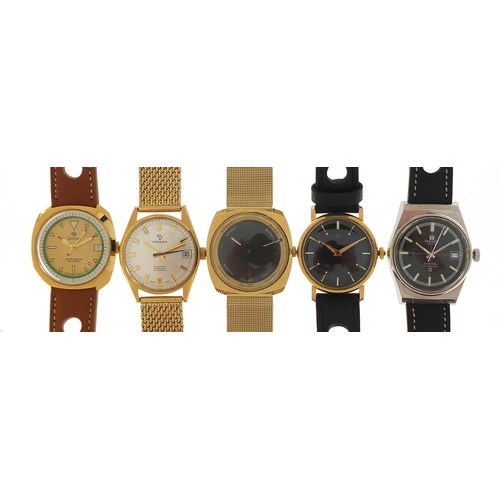 461 - Five vintage and later gentlemen's wristwatches comprising Zodiac Professional, Tressa Automatic, Sy... 