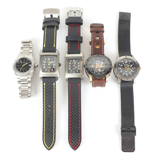 455 - Rotary Editions, five gentlemen's automatic wristwatches including series 400 and series 500