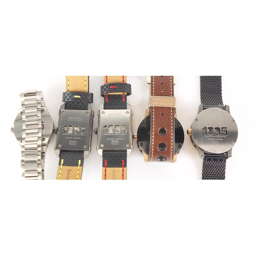 455 - Rotary Editions, five gentlemen's automatic wristwatches including series 400 and series 500