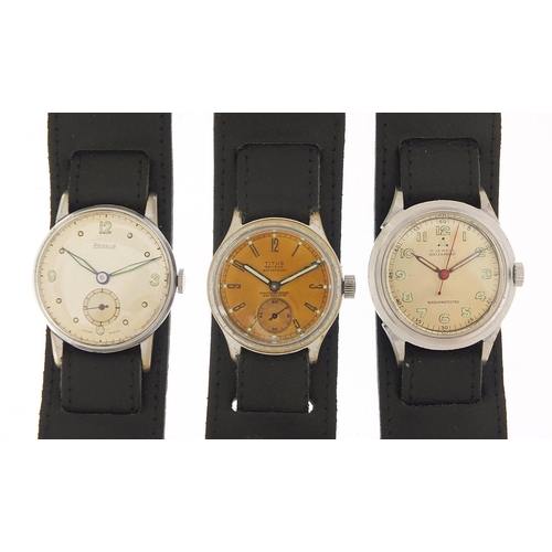 458 - Three military interest gentlemen's wristwatches including Regalis and Titus