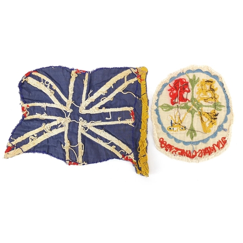 766 - 1908 Olympic Games cloth patch and Great Britain Olympic flag, previously owned by George Nicol, 400... 