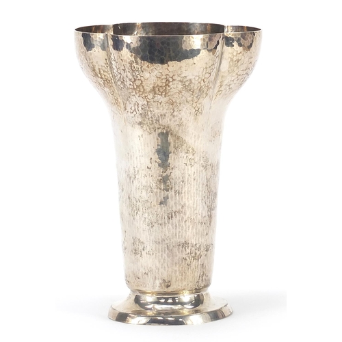 767 - Olympic interest German silver trophy with planished decoration, previously owned by George Nicol, 4... 