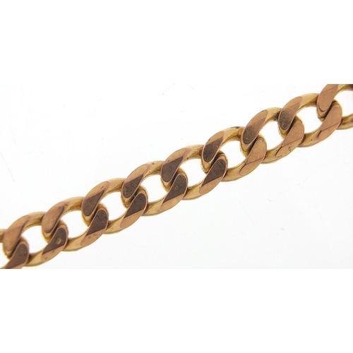 193 - 9ct gold curb link bracelet, 20cm in length, 30.5g