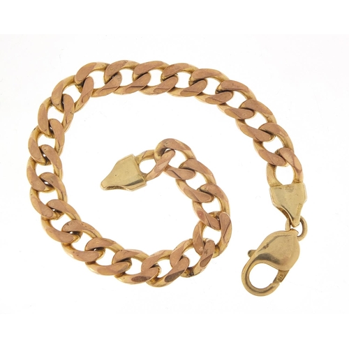 193 - 9ct gold curb link bracelet, 20cm in length, 30.5g