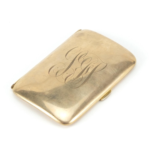 72 - S Blanckensee & Son Ltd, Victorian 9ct gold cigarette case, Birmingham 1896, 8cm wide, 47.5g